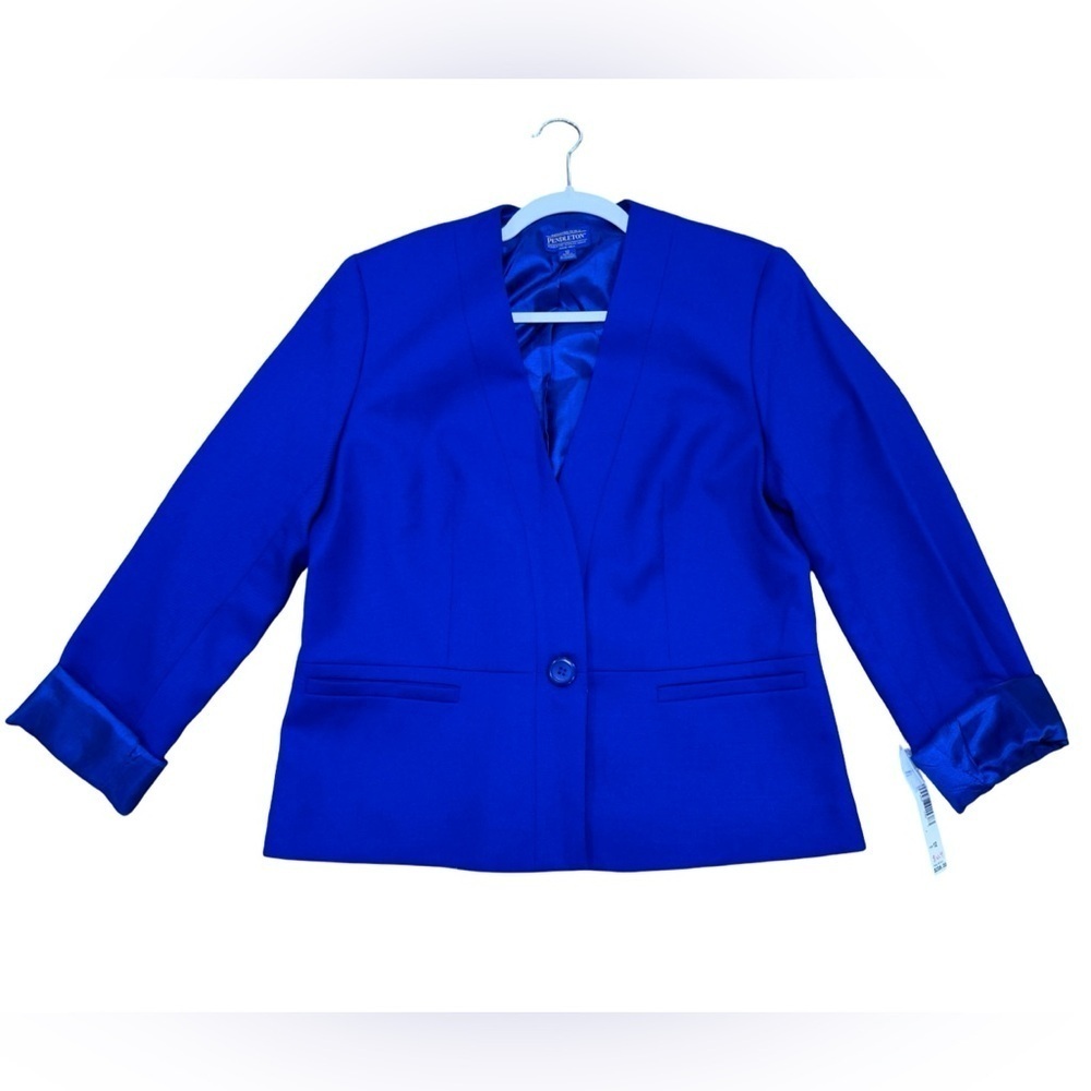 NWT Pendleton Royal Blue 100% Virgin Wool Blazer Jacket